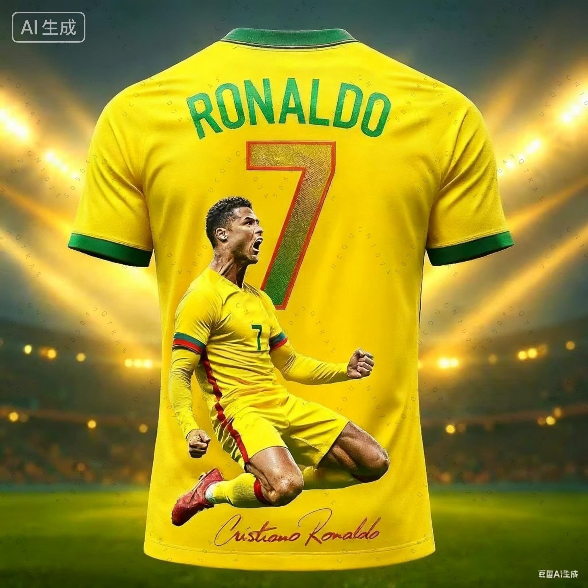 2026 Fotbollströja 3D-tryckt Nr 7 Ronaldo Pojke Flicka Träning Dam Sport Andningsbar Kortärmad Barn Män Cykel T-shirts M yellow