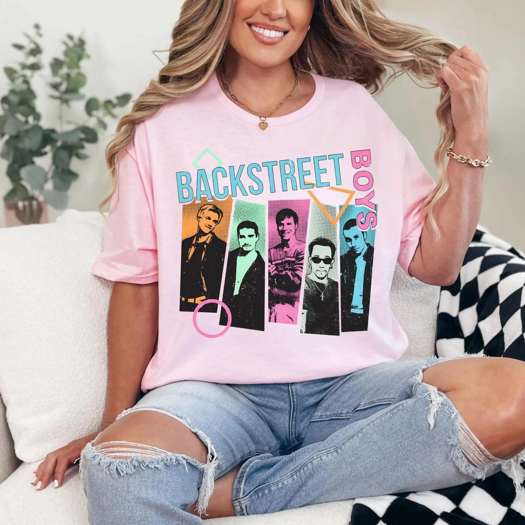 Backstreet Boyband BSB Rock T-shirt Vintage Pop T-shirt Ta med Minnen Tillbaka Street Män Kvinnor Pojkar Flickor 7 T-shirt UNISEX Toppar 2XL black