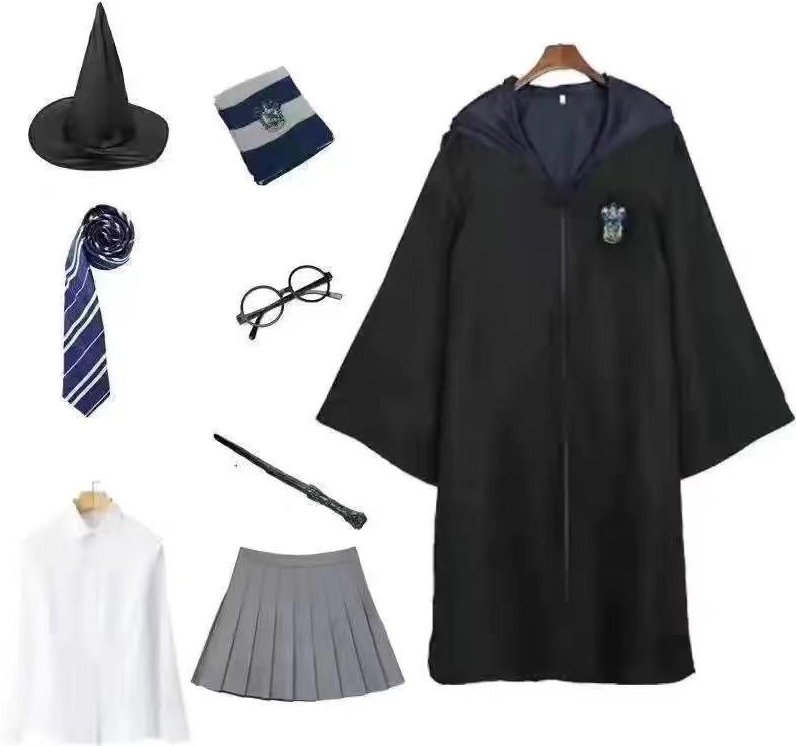 Harry Potter cosplay kostym magisk rock kläder tillbehör vuxna barn skoluniform halloweenkappa XL black