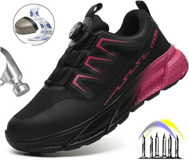 Damskor Säkerhetsskor Stålhätta Sneaker Sport Arbete Säkerhetsstövlar Punkteringssäkra Arbetsskor Anti-kross Oförstörbara Ankelstövlar 37 rosa