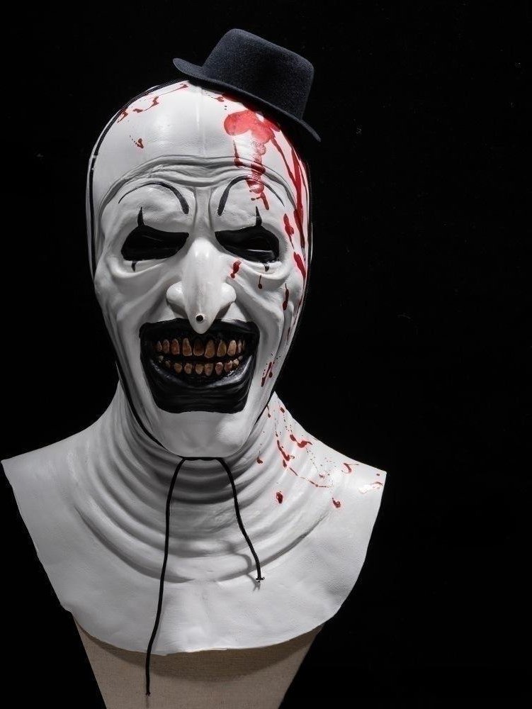 Art The Clown Cosplay Film Terrifier 2 Art The Clown Cosplay Kostym Jumpsuit Mask Halloween Kostymer Mask för Män Kvinnor M gray