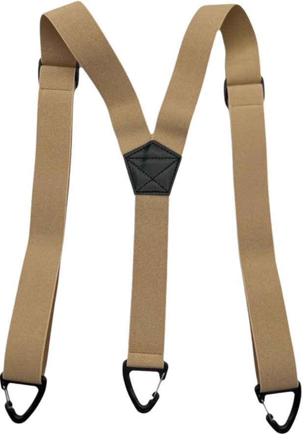 Kraftiga Arbets-Hängslen med 3 Klämmor Elastiska Byx-Hängslen Vardagskläder beige