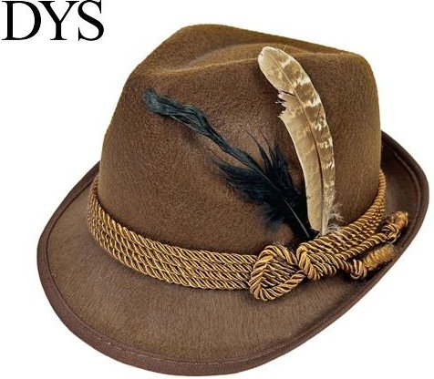 Mångsidig Casual Hatt Fedora med Fjäder, Kort Brätte Vintage Jazzhatt, Tysk Skolans Kulturfestival Accessoar Oktoberfest Kostymtillbehör I black