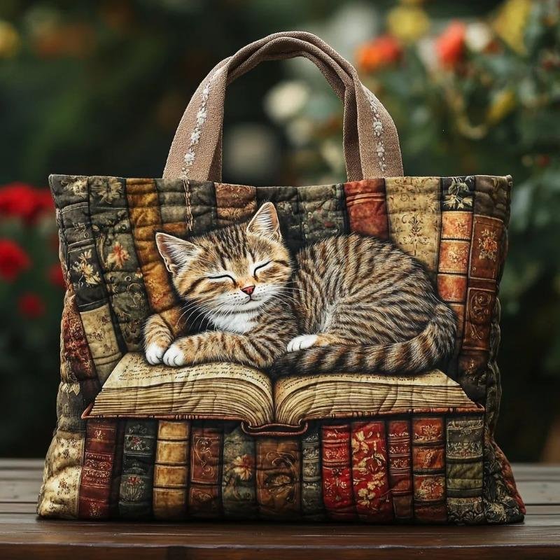 Slitstark Casual Handväska för Resor, Shopping och Daglig Pendling – Ny Ankomst Handväska med Digitalt Tryck och Trendig Vadderad Tote-design 38x35x10cm brown