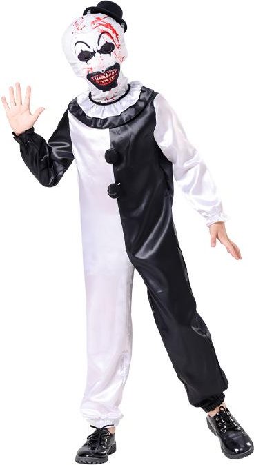 Självutplånande Clown Halloween-kostym för barn - Skräckrollspel Scenkläder 160