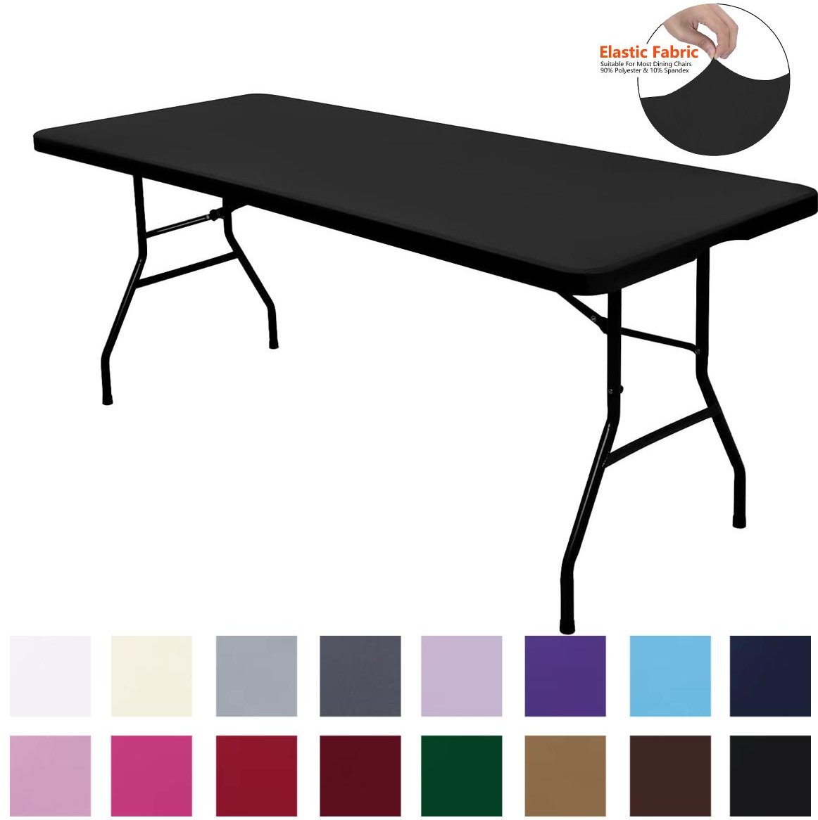 3 Storlek Elastiskt passande tyg rektangel bordsduk Fällbara bord Tvättbara picknick camping inomhus och utomhus bord Underlägg 30x48inch(76x122cm) mörklila färg