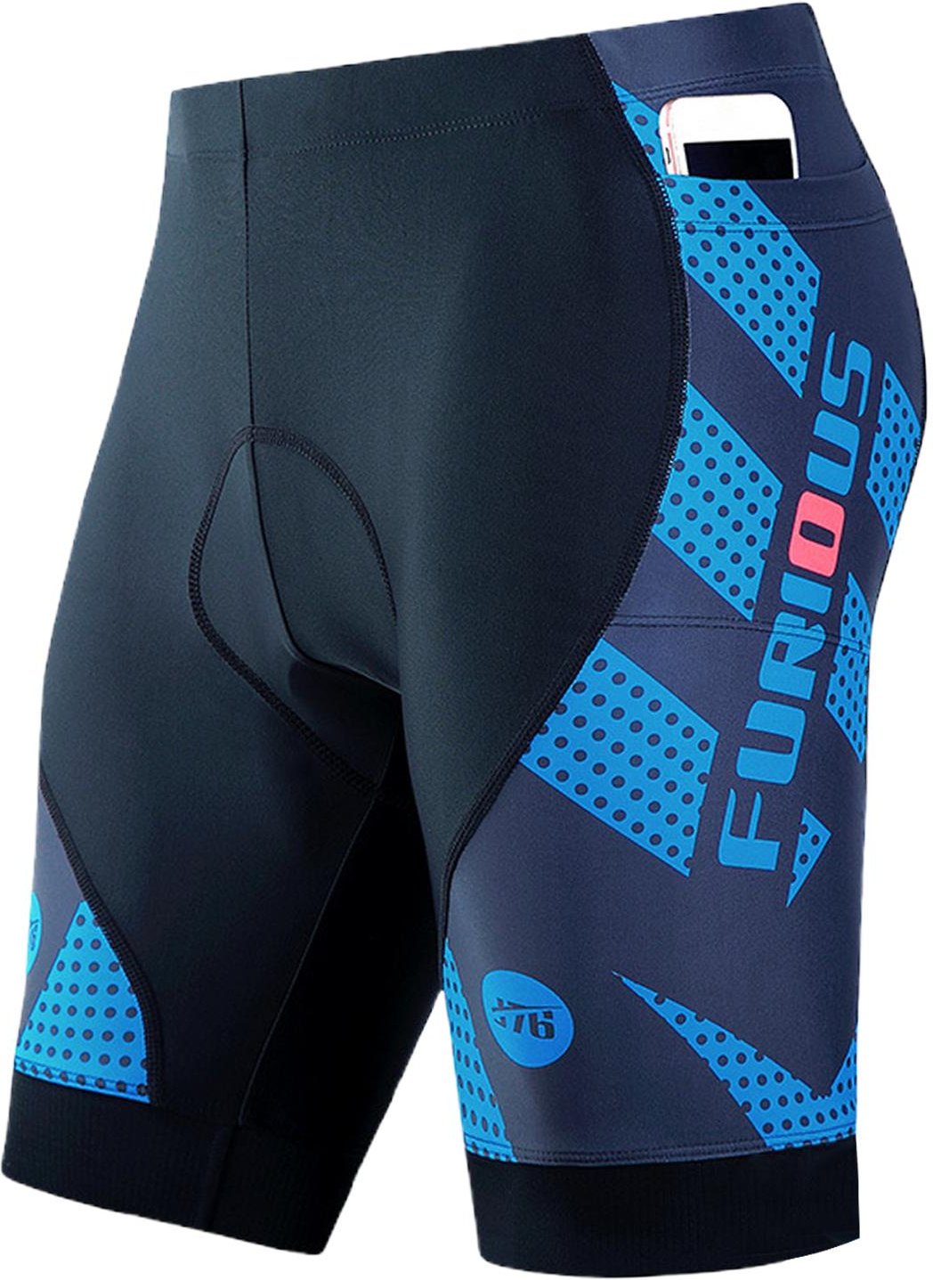 Andningsbara cykelshorts herr 4D-vadderade stötsäkra cykelshorts snabbtorkande halva byxor XXL blå