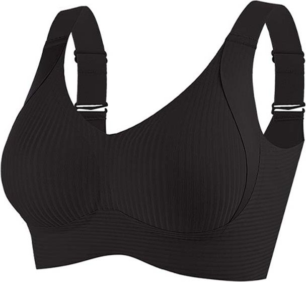 Sömlös Push Up BH för kvinnor Trådlös Bralette Sexiga Underkläder Bekväma tunn kopp Damunderkläder M-3XL 3XL black