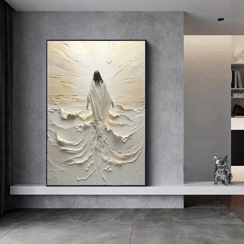 Jesus Kristus Canvas Postres Kristus Jesus Porträtt Väggkonst Tryck Affisch Jag Ska Gå Med Kristus Bibelvers Present Affisch 30x40cm