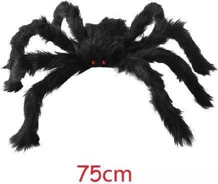 30 cm, 50 cm, 75 cm, 90 cm Överdimensionerad plysch Svart Spindel Halloween-festdekoration Utomhus Hembar Hemsökshus Skräckrekvisita 75cm black