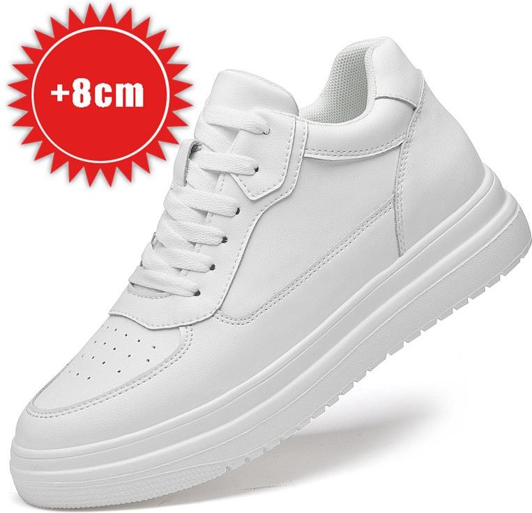 Höjdförhöjande Skor för Män 6 8 10 cm Osynliga Hissneakers Vita Läder Sport Zapatillas De Hombre Stor Storlek 46 40 white