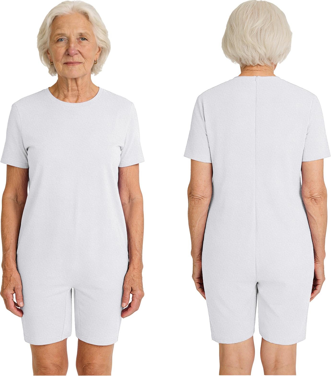 S-3XL Unisex Anpassningsbar Jumpsuit: Jumpsuit med dragkedja baktill som inte glider upp, lättskött med korta ärmar för äldre och personer med särskilda behov S