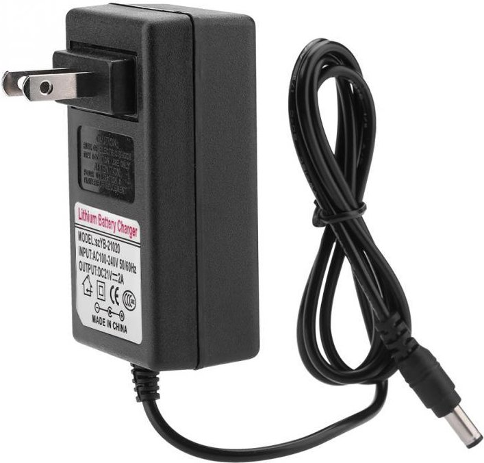 AC 100-240V 21V 2A Safe Charge Power Supply Adapter Litiumjonbatteriladdare US Plug black
