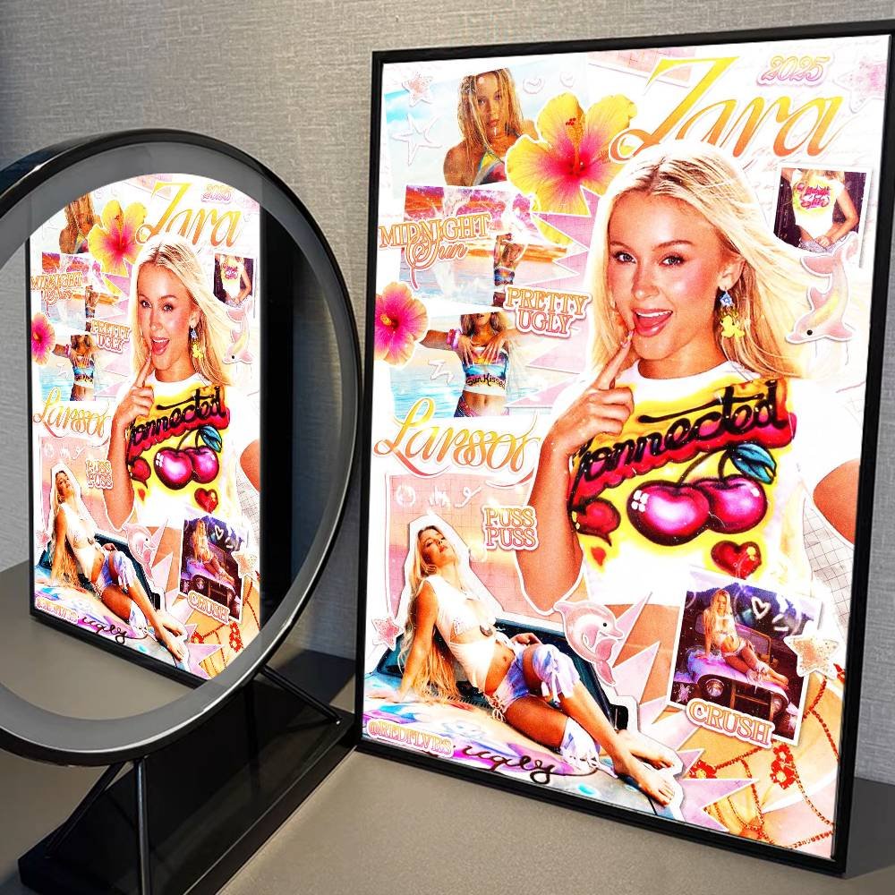 Sångerska Zara Larsson Midnattssol Anime Självhäftande Konstposter Snygg Väggdekal för Vardagsrum Bar Dekoration Dekorativ (as the picture,21x30cm No Frame)
