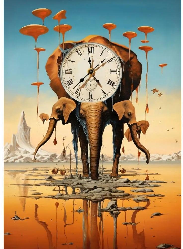 Surrealism Salvador Dali Konstverk Surreal Tidsmässig Paradox Poster Canvas Målning Väggkonst Tryck Bild för Rum Heminredning 40X60cm No Framed