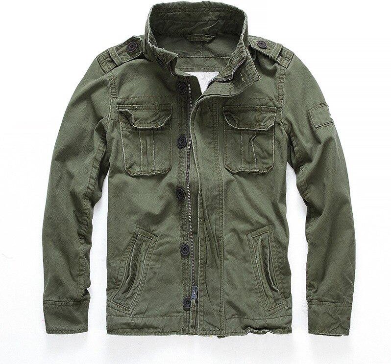 Kamouflage stridsjackor för män Retro Militärficka Herr Denim Macket Ytterkläder Kappor Casual Man Bomull XXL