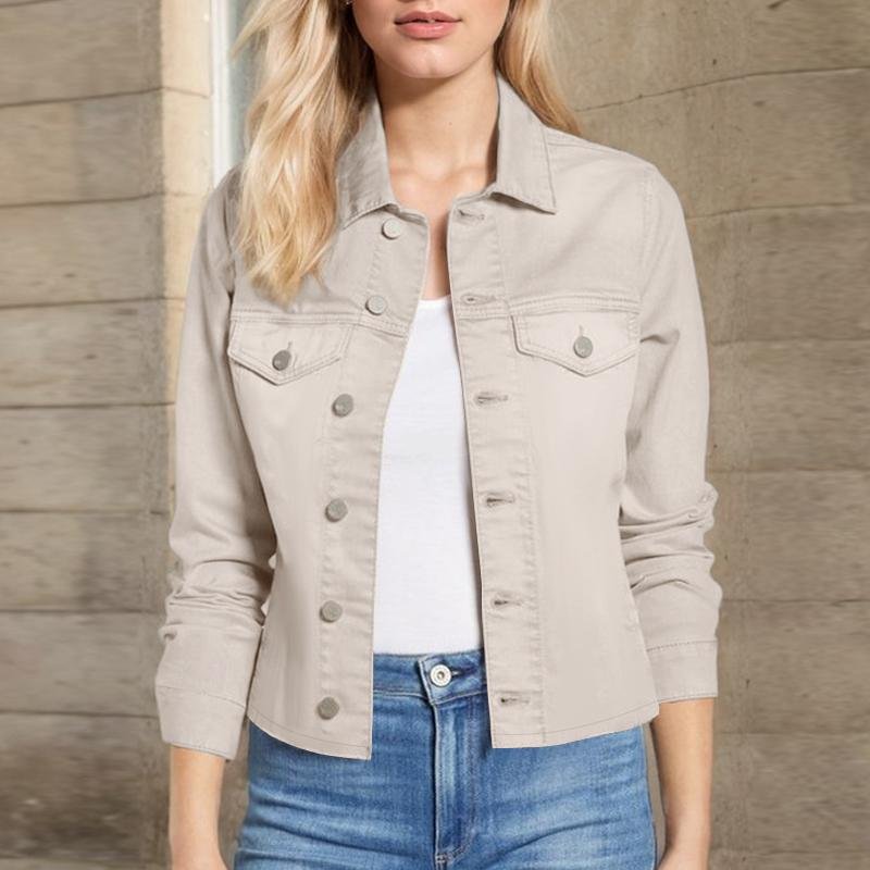 ZANZEA Kvinnor Casual Turn Down-krage Långärmad koftblus 3XL beige