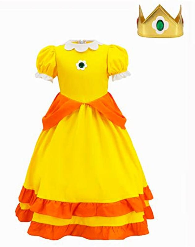 Prinsessan Peach Halloween Cosplay-dräkt - Super Mario Bros 150 yellow