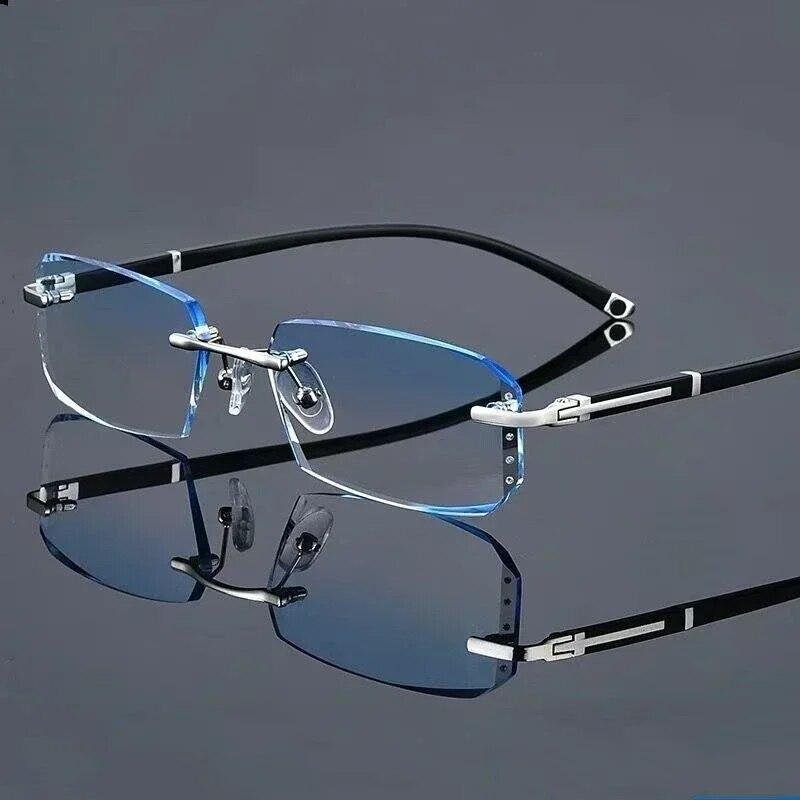 Unisex Kvinnor Män Antiblått Ljus Ljussynta glasögon Mode Utomhusfärgsförändring Presbyopi Solglasögon Receptbelagda glasögon +3.0 gray