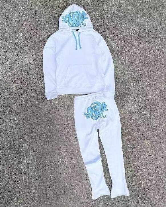 Unisex Y2K Streetwear Hip Hop Tryckt Lös Huvtröja och Avslappnad Tröja Set XXL gray