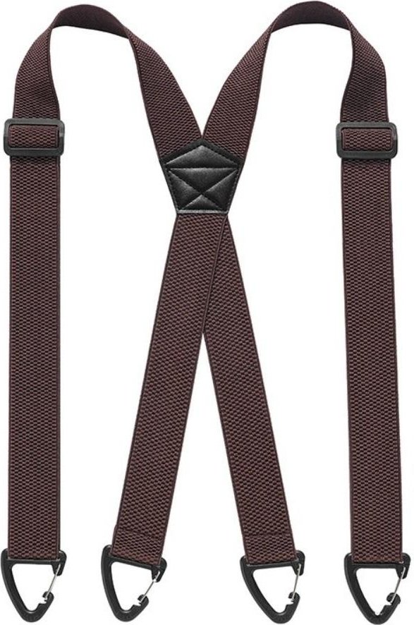Kraftiga Arbetsbyglar med 4 Klämmor Anti-halk X-formade Hängslen 3,8 cm Breda Eleganta Elastiska Byxhängslen Arbetsbruk kaffe