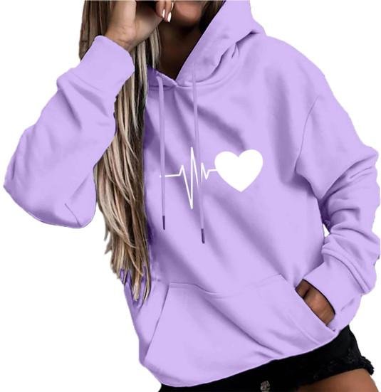 Huvtröja för kvinnor Snygg sweatshirthatt för dagligt bruk M violett