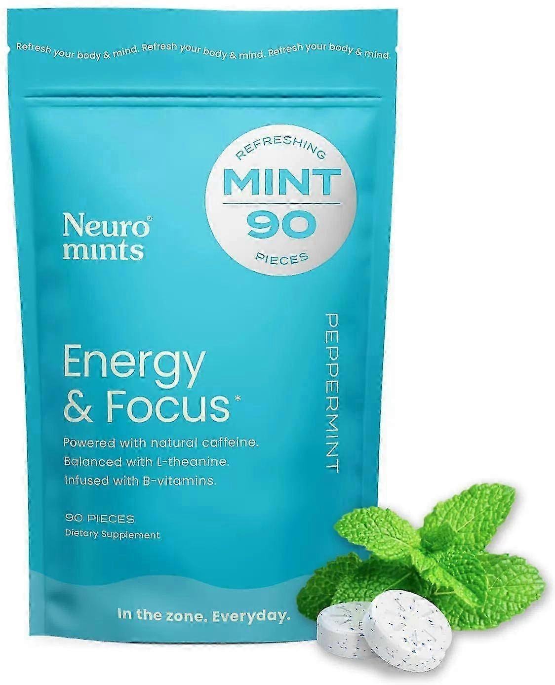 NeuroGum Energi Koffein TUGGUMMI (Koffein socker med mintsmak) - Lämplig för män och kvinnor 3pc