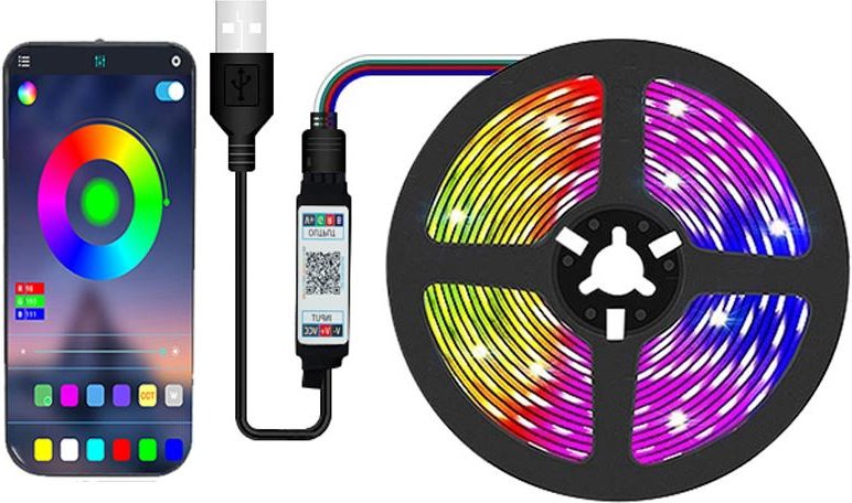 10M Amill USB LED Strip Light 5050 SMD Bluetooth RGB Lights Flexibel LED-lampa Tape Ribbon RGB TV Desktop Diod Tape TV Backlight Party 20M