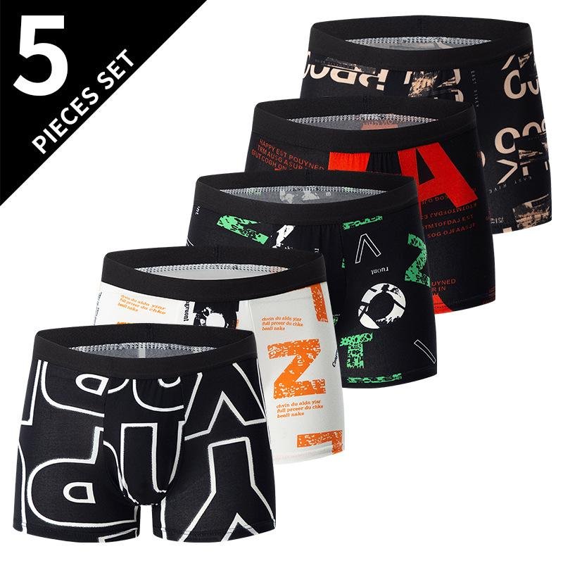 10-pack Moderiktiga Tryckta Herrkalsonger Casual Modebyxor XS black