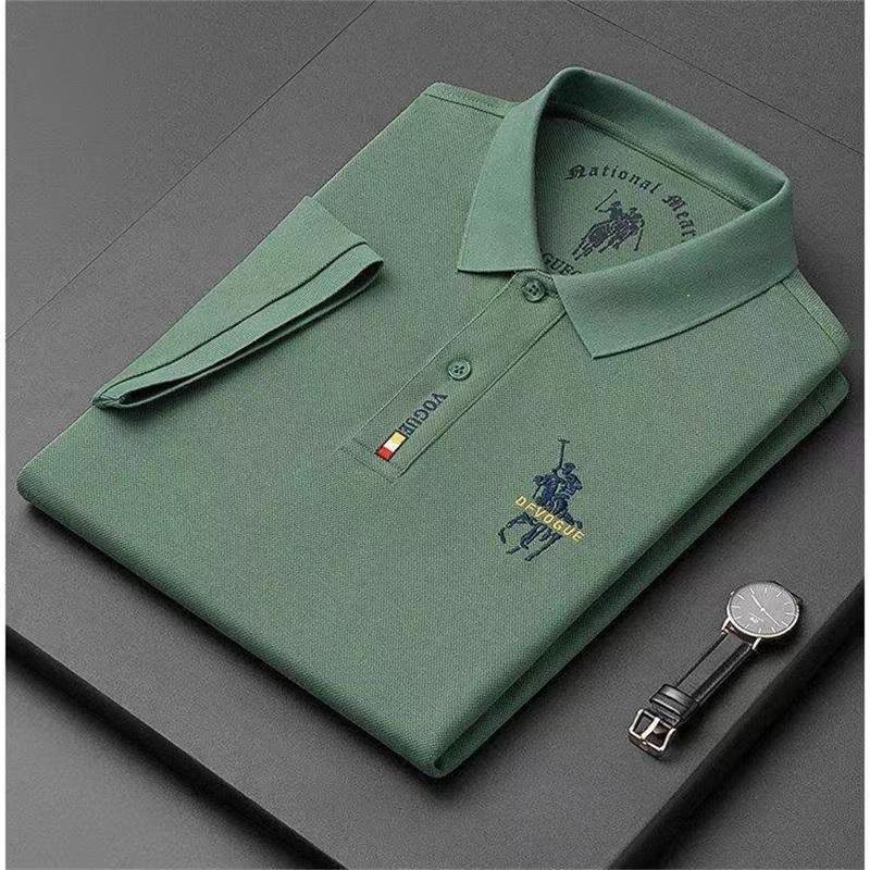 Business Casual Strykfri Broderad Herrpikétröja XXL gray