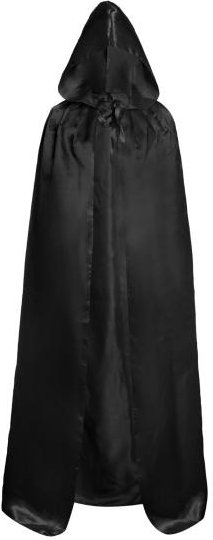 Halloween Cape Svart huva medeltida trollkarl Cosplaydräkt Vuxna Barn Halloween Performance-mantel 150CM black