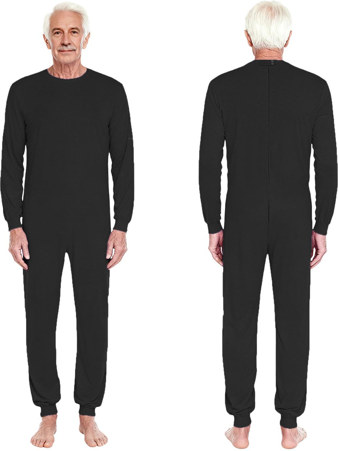 M-3XL Unisex Anpassningsbar Jumpsuit för Äldreomsorg: Jumpsuit med anti-strip bakre dragkedja, lång ärm och byxor för särskilda behov M