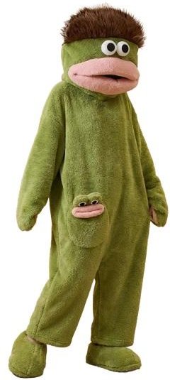 Big Mouth Onesie Rolig Unisex Pyjamas Vinter Mysig Med Huvuva Fleece Ultramjuk Plysch Helkropps Loungewear M grön