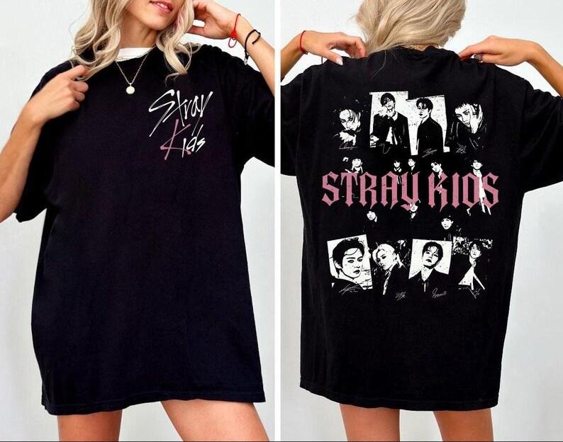 Stray Kids T-shirt med två sidor, Stray Kids Kpop T-shirt, Straykids T-shirt, Kpop Musikfläkt Presenter, Straykids Födelsedagströja, Kpop T-shirt Barn Ungdom XXL white