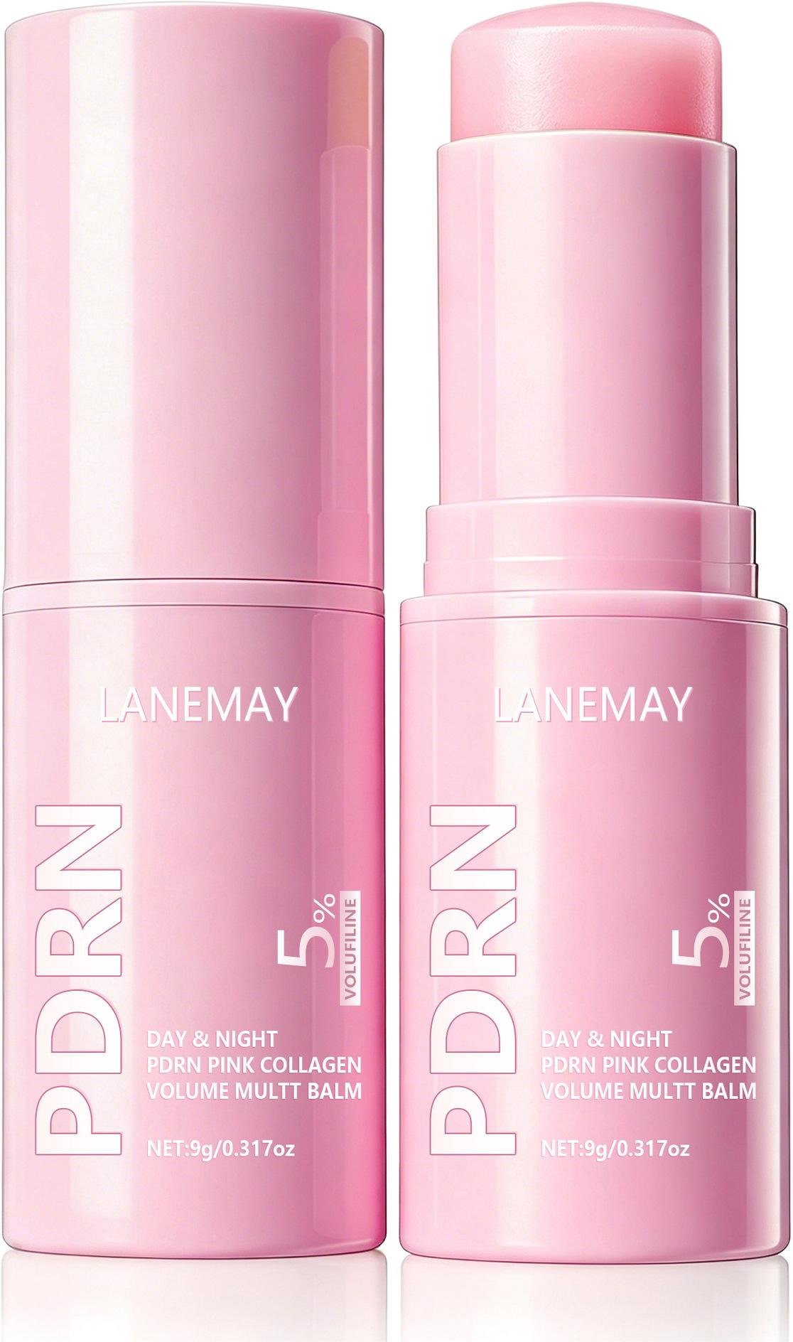 PDRN Rosa Kollagen Volym Multi Balm Stick för Ansikte Kropp Under Ögonen Hals Panna Leende Linjer Lystervård K Skönhet 9g rosa