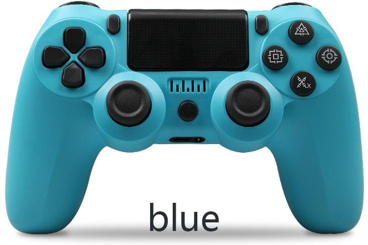 VAORLO för PS4 trådlös handkontroll PS4-kontroller Gamepad-kontroll med dubbla vibrationer och triggerknappar med 3,5 mm uttag blå