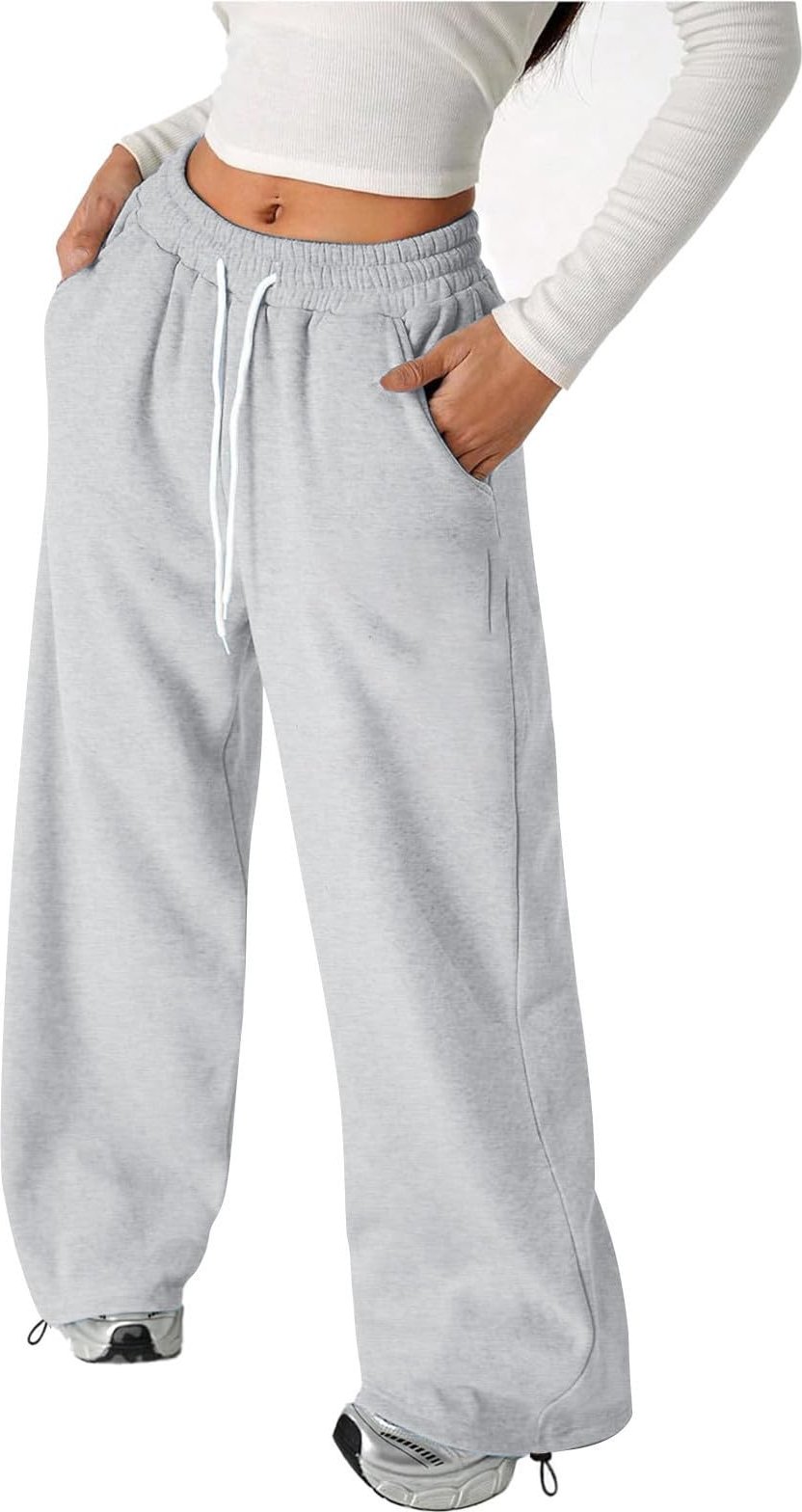 Unisex Barn Färg Lös Passform Vida Ben Träningsbyxor Casual Joggingbyxor 150 ljusgrå färg