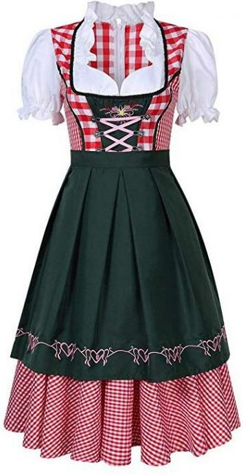 Etnisk Oktoberfestklänning S-5XL - Ölfestivalens serveringsflickekostym Lingeriset XXL mörkgrön färg