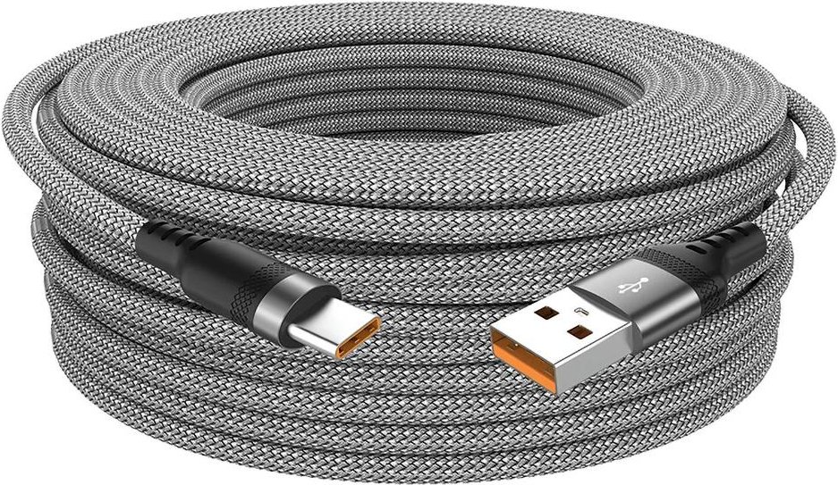 USB TYPE C-kabel 5A Supersnabbladdningskabel för Android 3m 5m 8m USB C-förlängningskabel för Samsung Xiaomi Oppo Oneplus Universal 3m grå