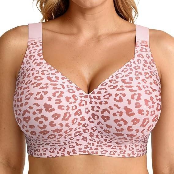 OEAK Dam Trådlös Gelé BH Stor Storlek Stödjande Sömlös L-Large beige