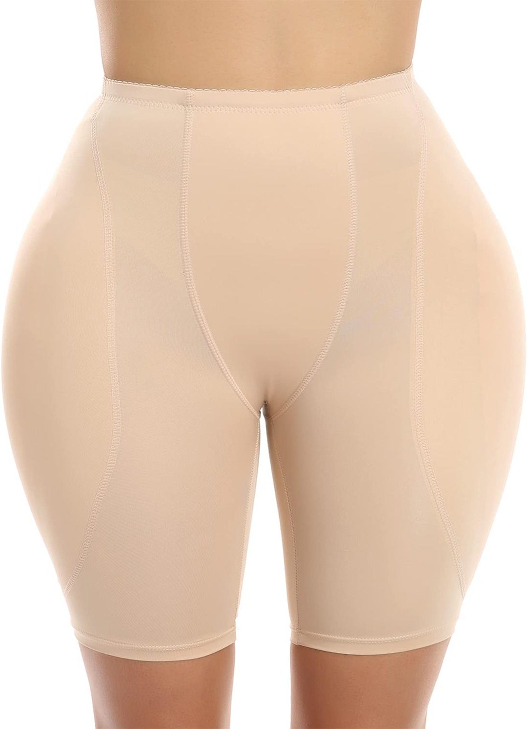 Höft vadderade Shapewear för kvinnor Butt Enhancer Shapewear Fake Hip Pads Höftskydd för Crossdressers Butt Lifter Shaper Trosor 5XL beige