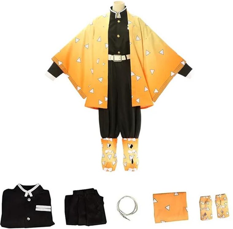 Anime Demon Slayer Kimetsu No Yaiba Zenitsu Giyu Tanjirou Kamado Nezuko Cosplay Kvinnor Barn Män Kimono Uniform Fest Kids 120CM