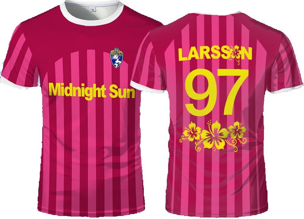 Zara Larsson Midnattssol Rosa Fotbollströja Street Trendig Tryckt Unisex Rundhalsad T-shirt Sport Snabbfuktande Kortärmad T-shirts S pink