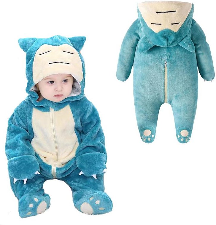 Snorlax Onesies För Baby, Småbarns Romper, Tecknad Spädbarns Kigurumi Flanell Anime Pyjamas, Halloween Jul Cosplay Kostym, Festgåva 59 keppel