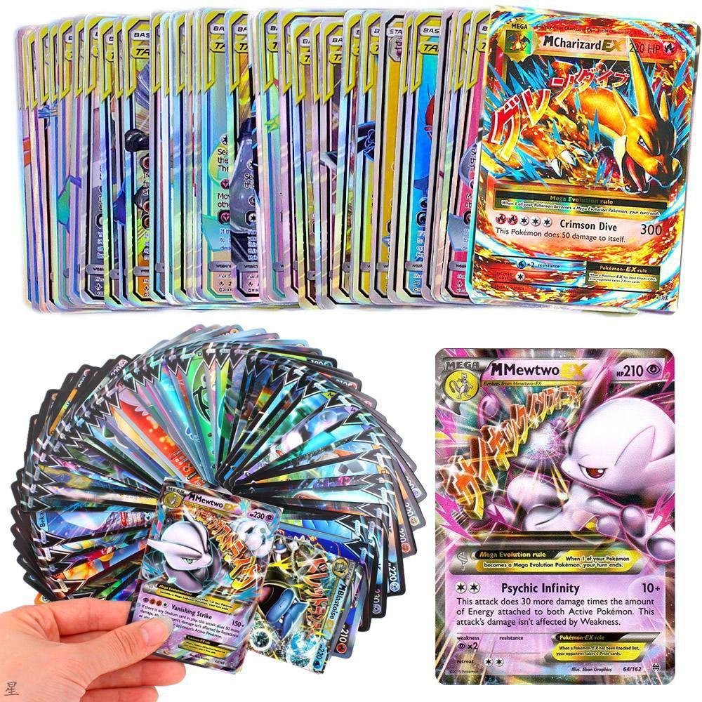 100 st Pokémon-kort Shining VSTAR GX EX VMAX MEGA TAG TEAM Energy Trainer Charizard Pikachu Samling Stridskort S34 30PCS - MEGA