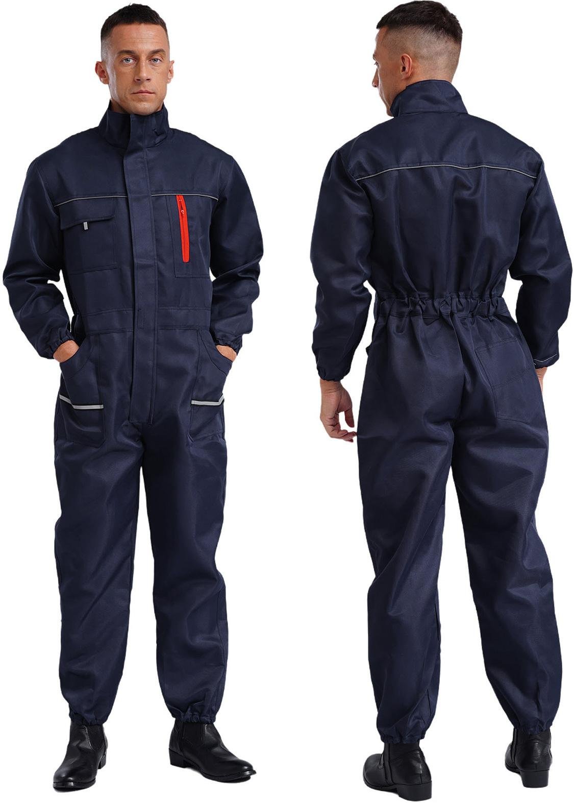 Herr One Piece Arbetsbyxor Slitstark Mekaniker Jumpsuit Långärmad Marinblå Overall XL marinblå färg