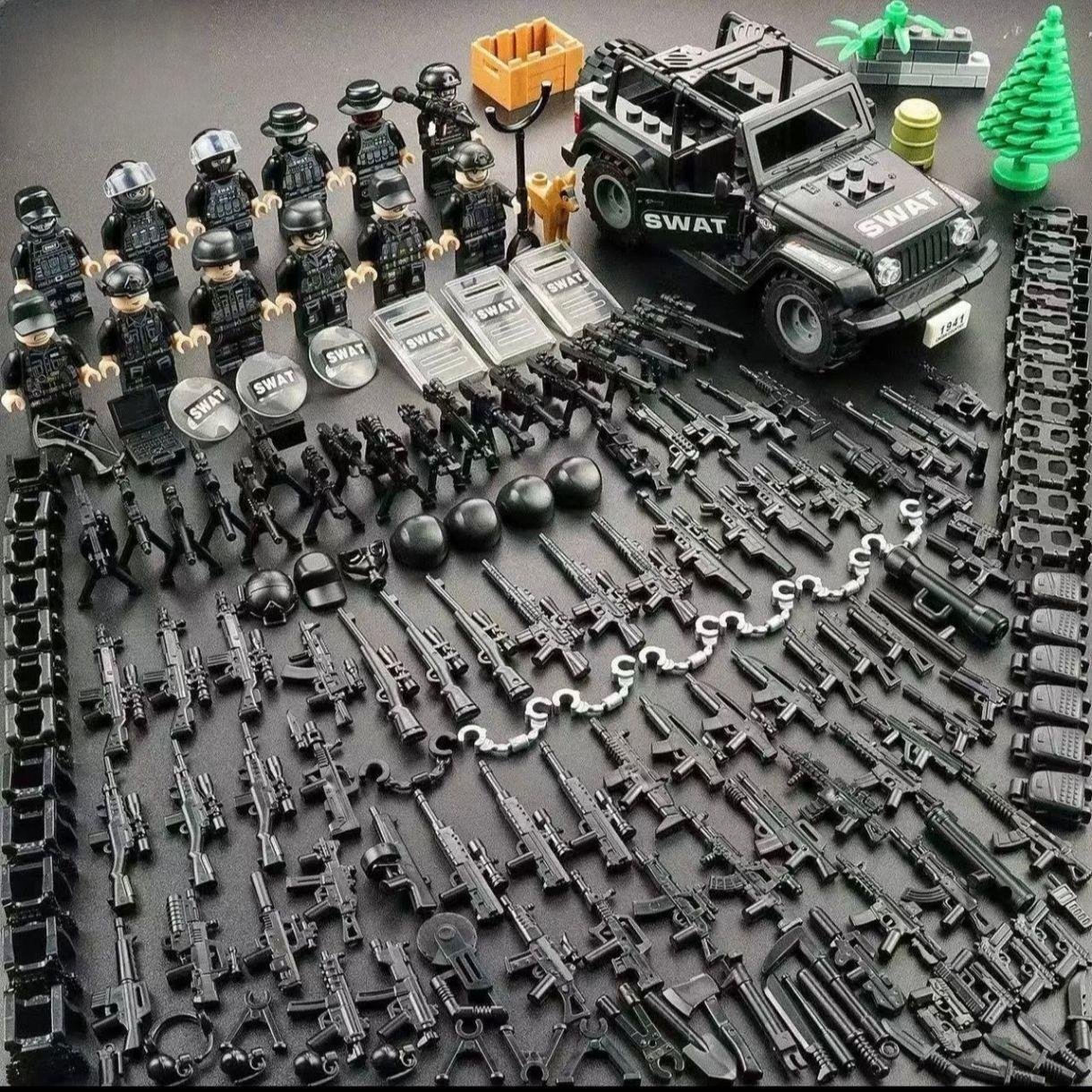 Natt Specialstyrkor SWAT Jeep Kombinationsleksak Pojkpresent gray