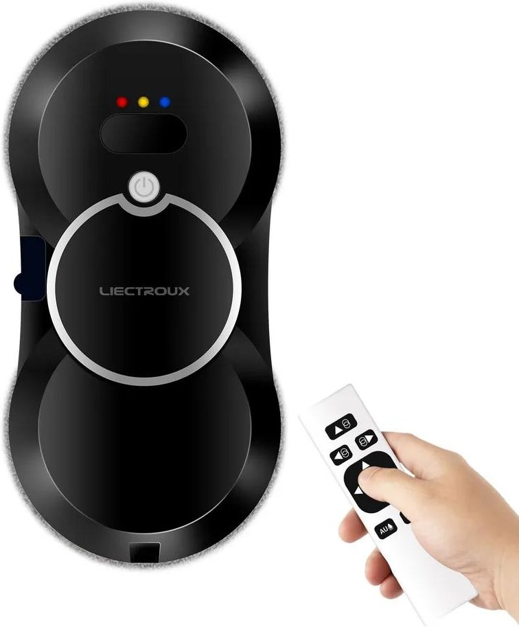 LIECTROUX HCR-10 Fönsterputsrobot Vattenspray Automatisk robotglastorkare Dammsugare Elektrisk fönstertvätt för hushållsapparater svart