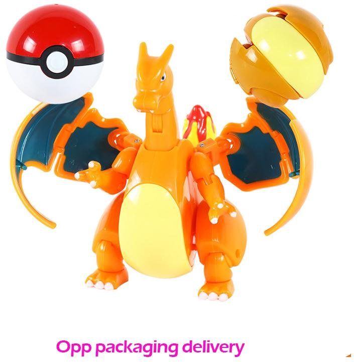 boll Pokemon deform Figur Pikachu Charizard Venusaur Blastoise Gyarados Solgaleo Lunala Actionfigur pokeball poke barn Leksak