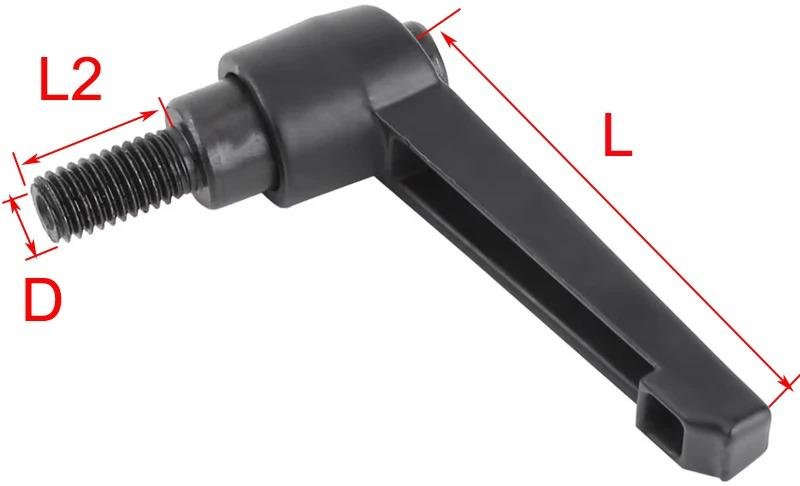 M4 M5 M6 M8 M10 M12 M16 Spännhandtag Maskineri Justerbart Handtag Låsande Yttre Utvändig Gänga Knopp Legerat Stål M8x32mm